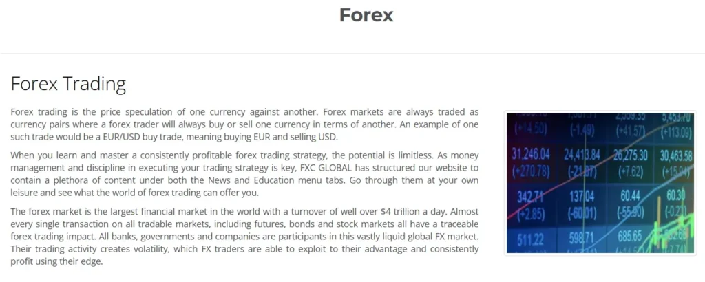 FXC GLOBAL 1 ekran