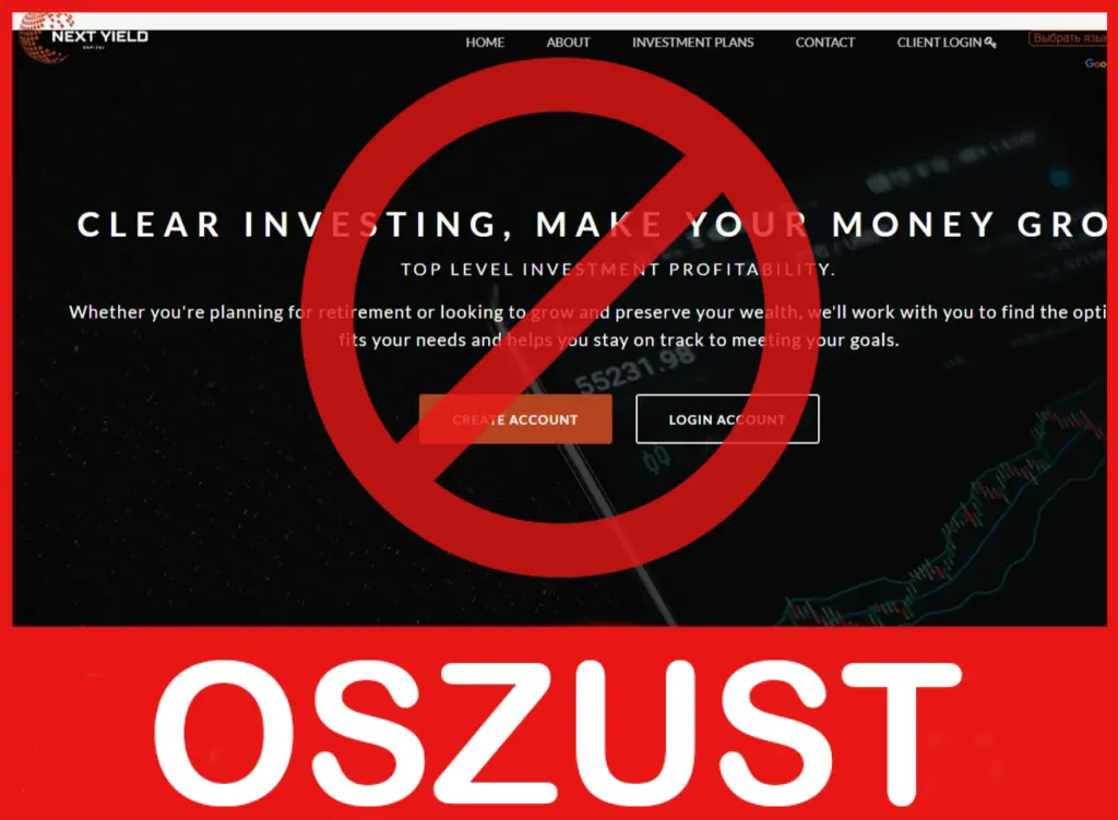 Next Yield Capital twarz ekran